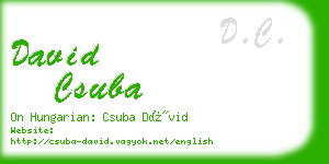 david csuba business card